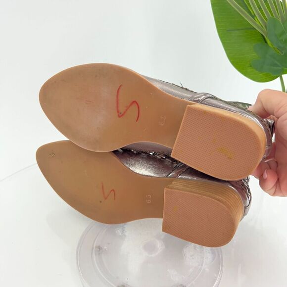 Jeffrey Campbell Women Taggart Boot Size 6.5 Silver Leather Lattice Cutout Boho - Picture 12 of 14